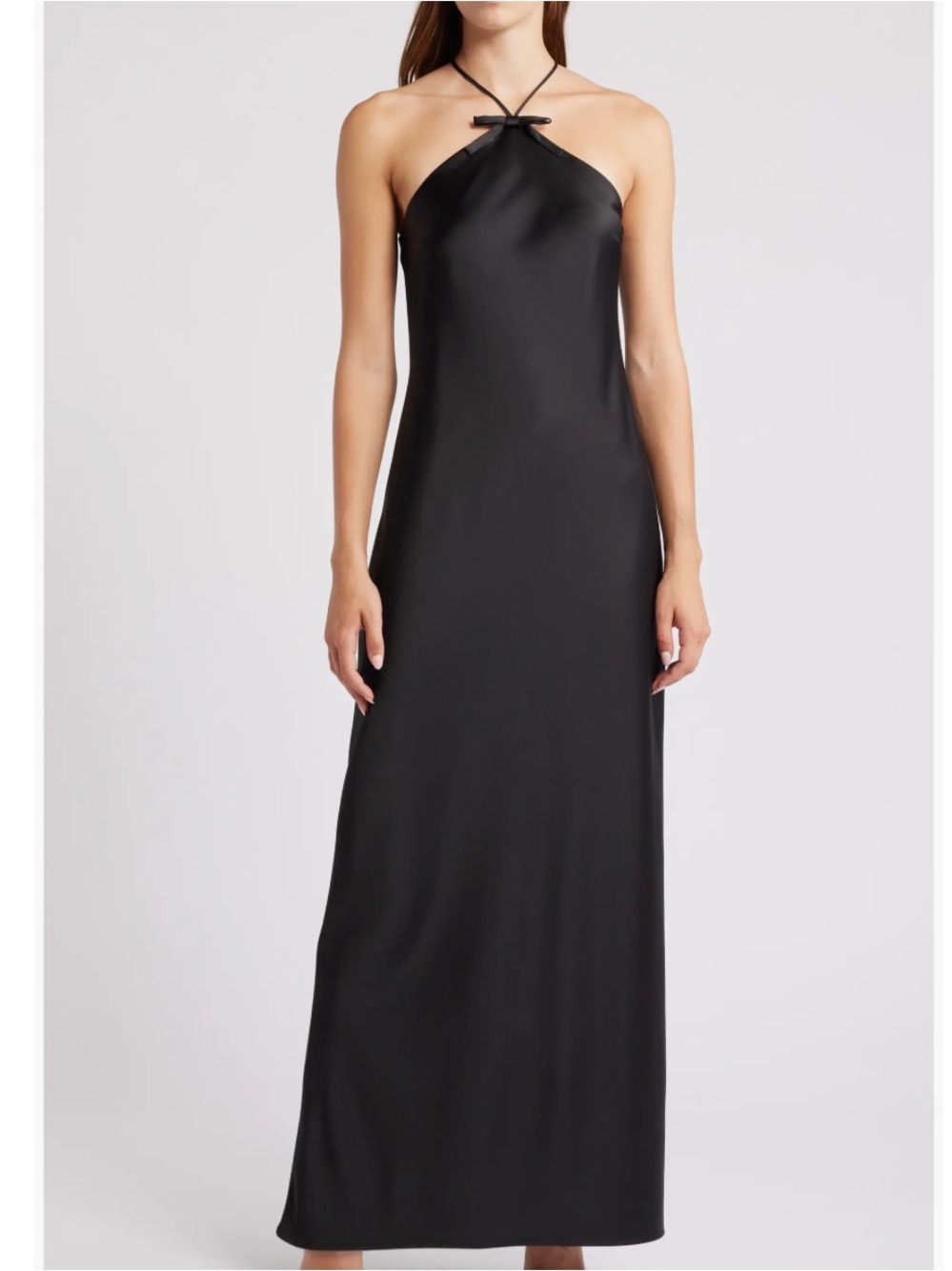 WAYF Araceli Halter Strap Satin Slipdress